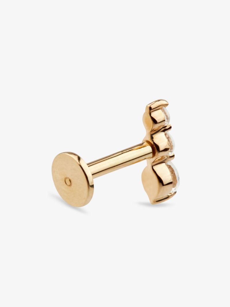 14k Yellow Gold Sapphire Stud Earring
