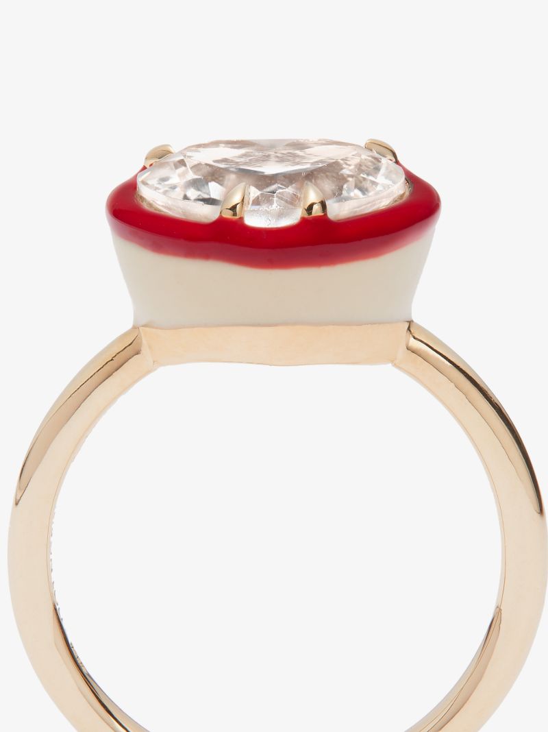 14k Yellow Gold Topaz Heart Cocktail Ring