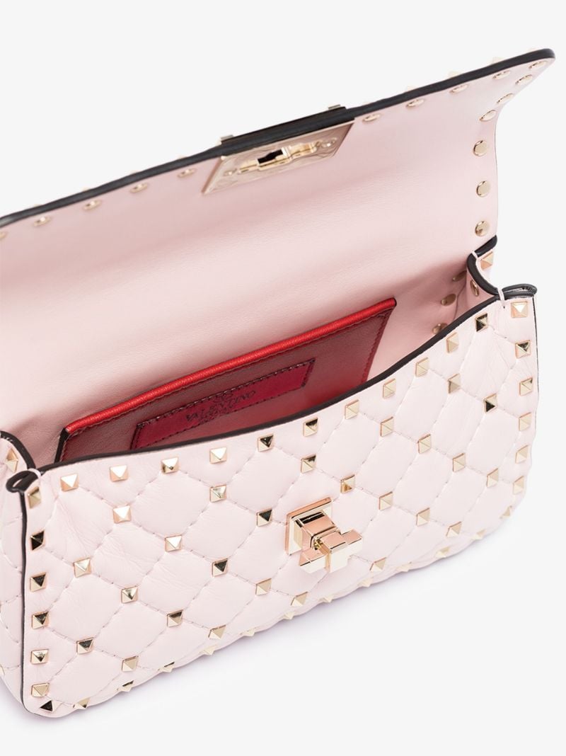 Pink Rockstud Small Spike Chain Bag