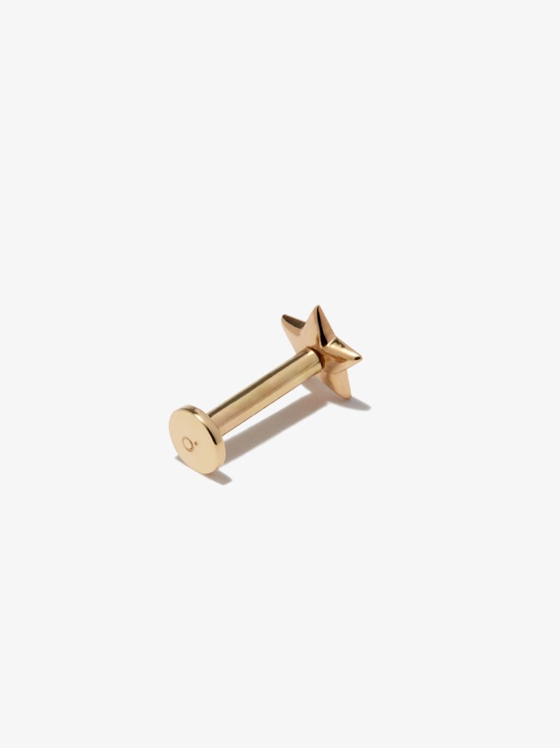 14k Yellow Gold Star Earring