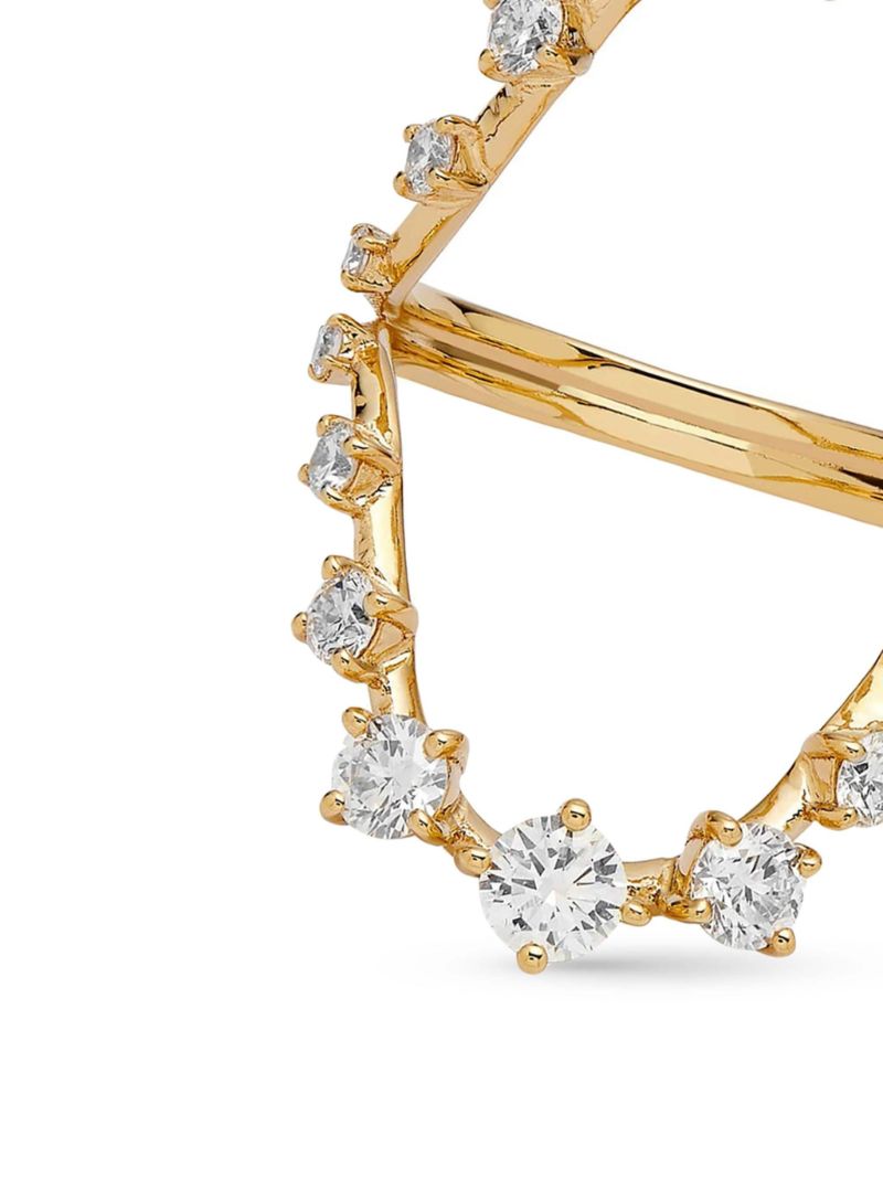 18k Yellow Gold Brilliant Diamond Open Ring
