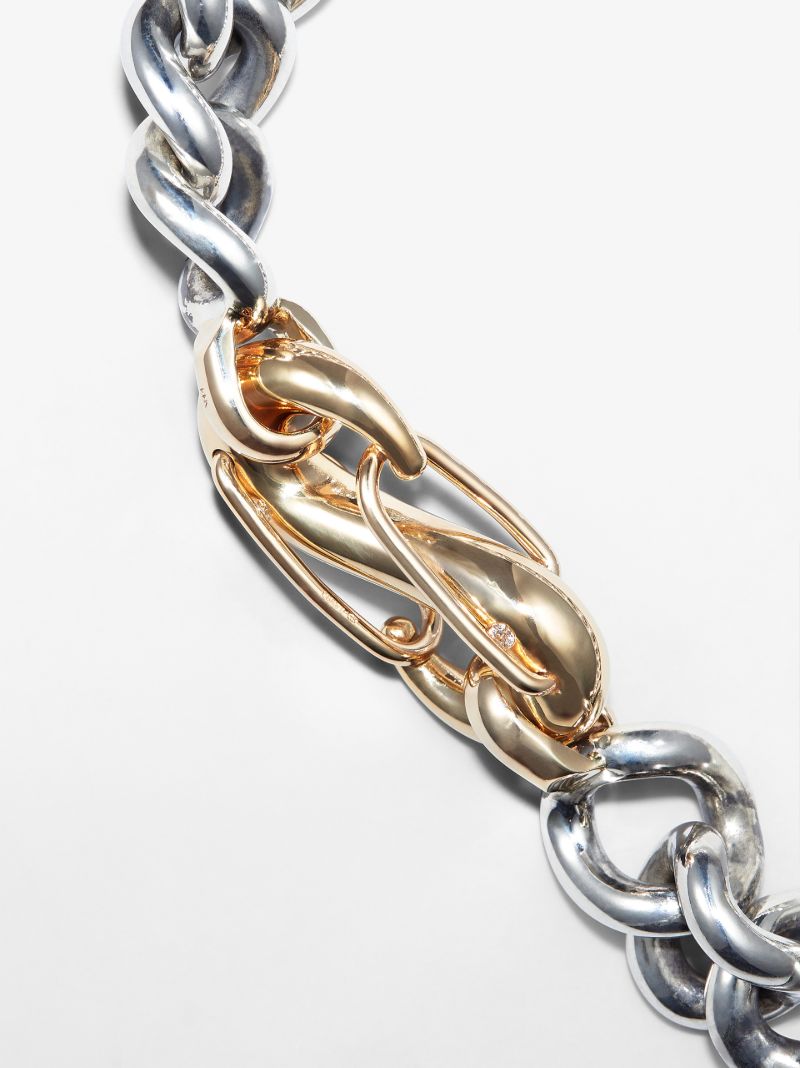 18k Yellow Gold Pushmipullyu Diamond Lock Charm