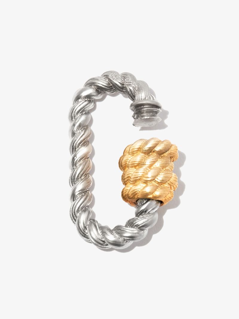 14k White Gold Twisted Lock Charm