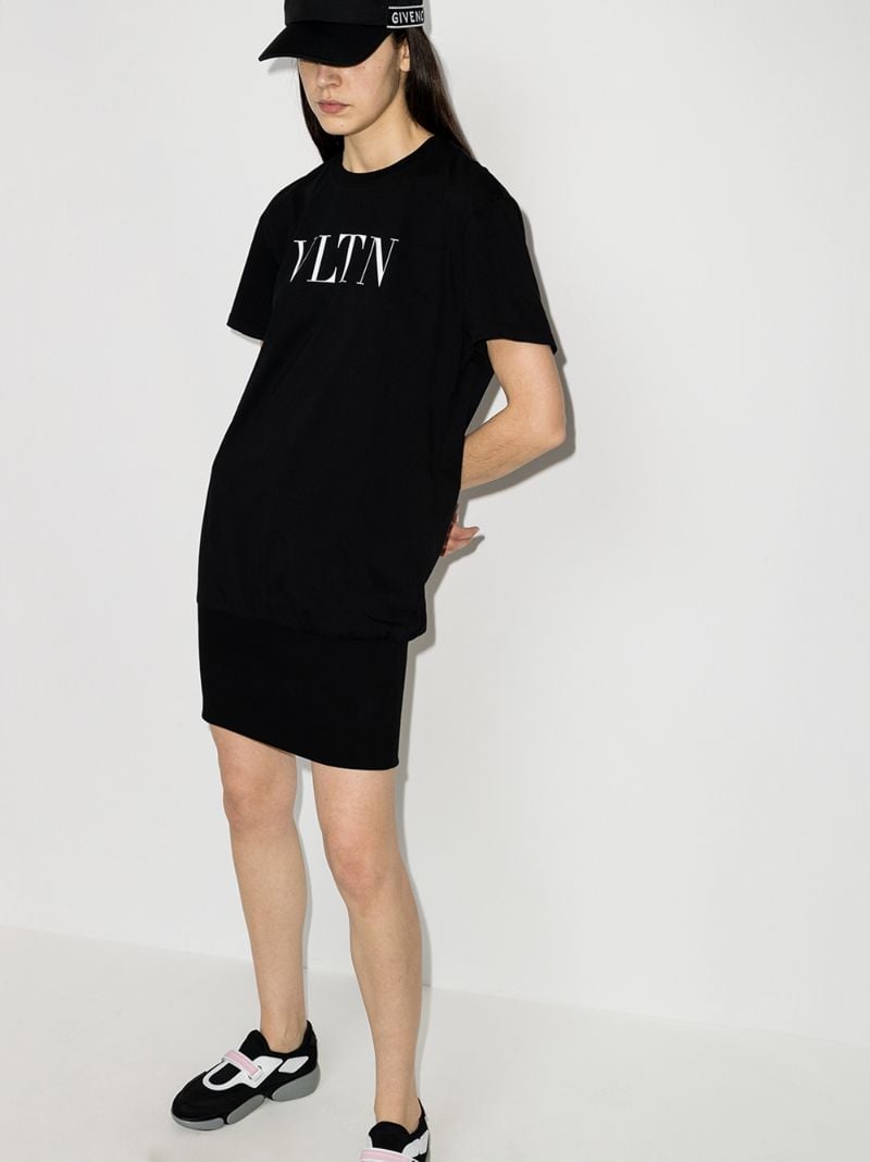 Black Vltn Logo T-shirt Dress