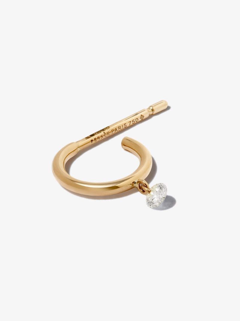18k Yellow Gold Diamond Hoop Earrings