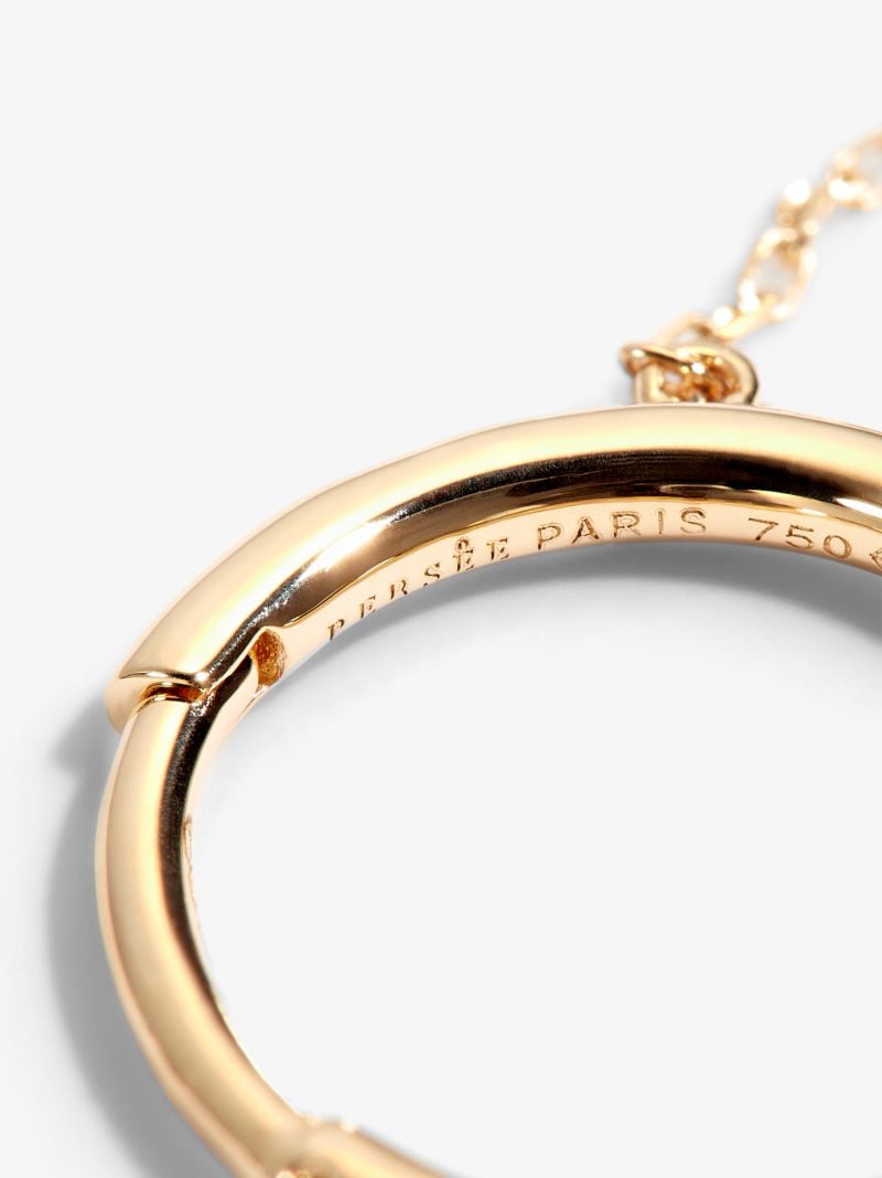 18k Yellow Gold Diamond Hoop Earring