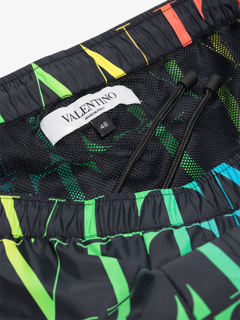 Black Vltn Print Swim Shorts