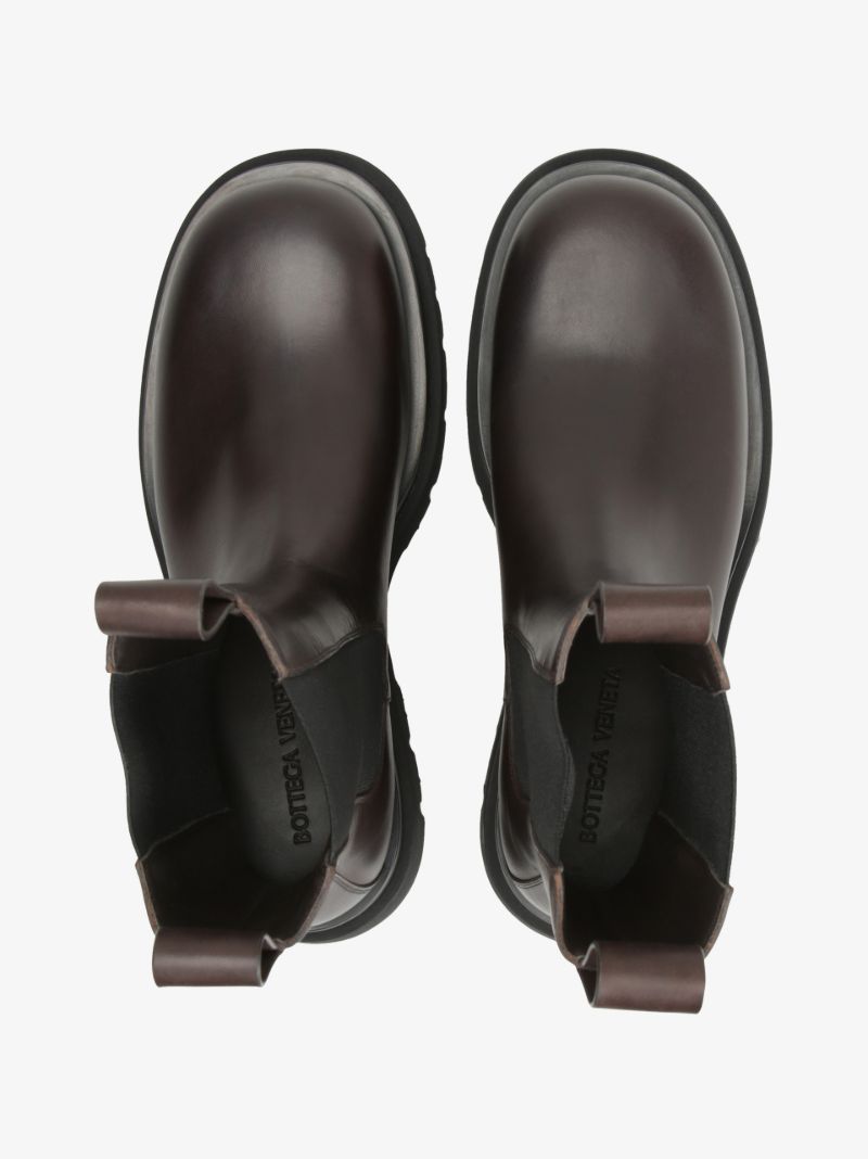 Brown Lug Leather Chelsea Boots