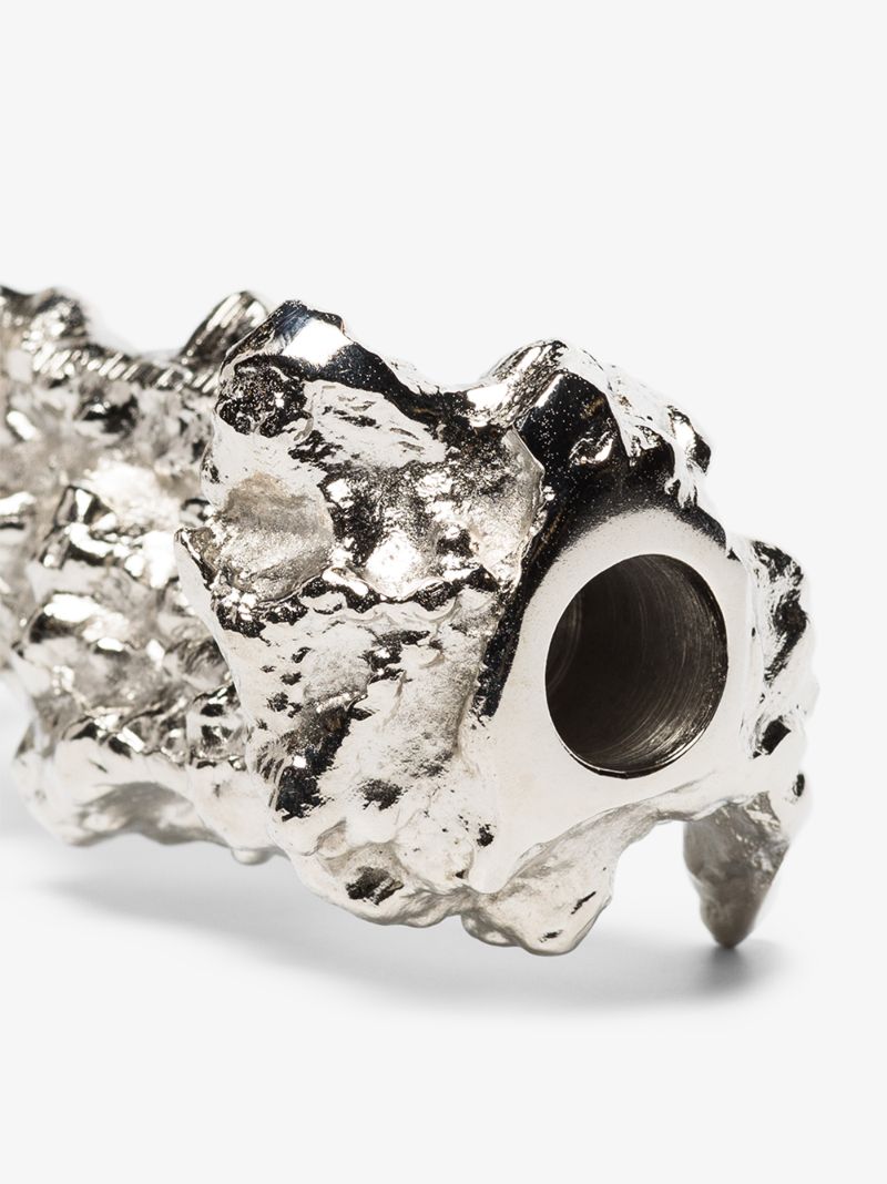 Silver-tone Drip Large Candle Holder