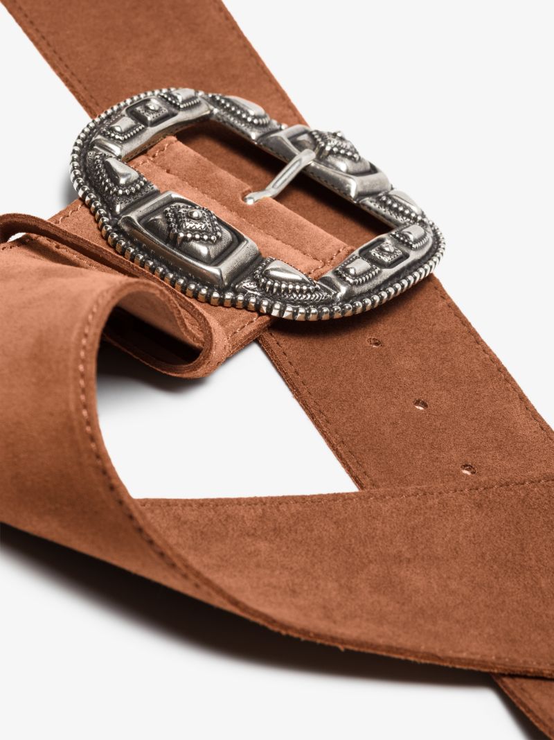 Brown Auction Suede Belt