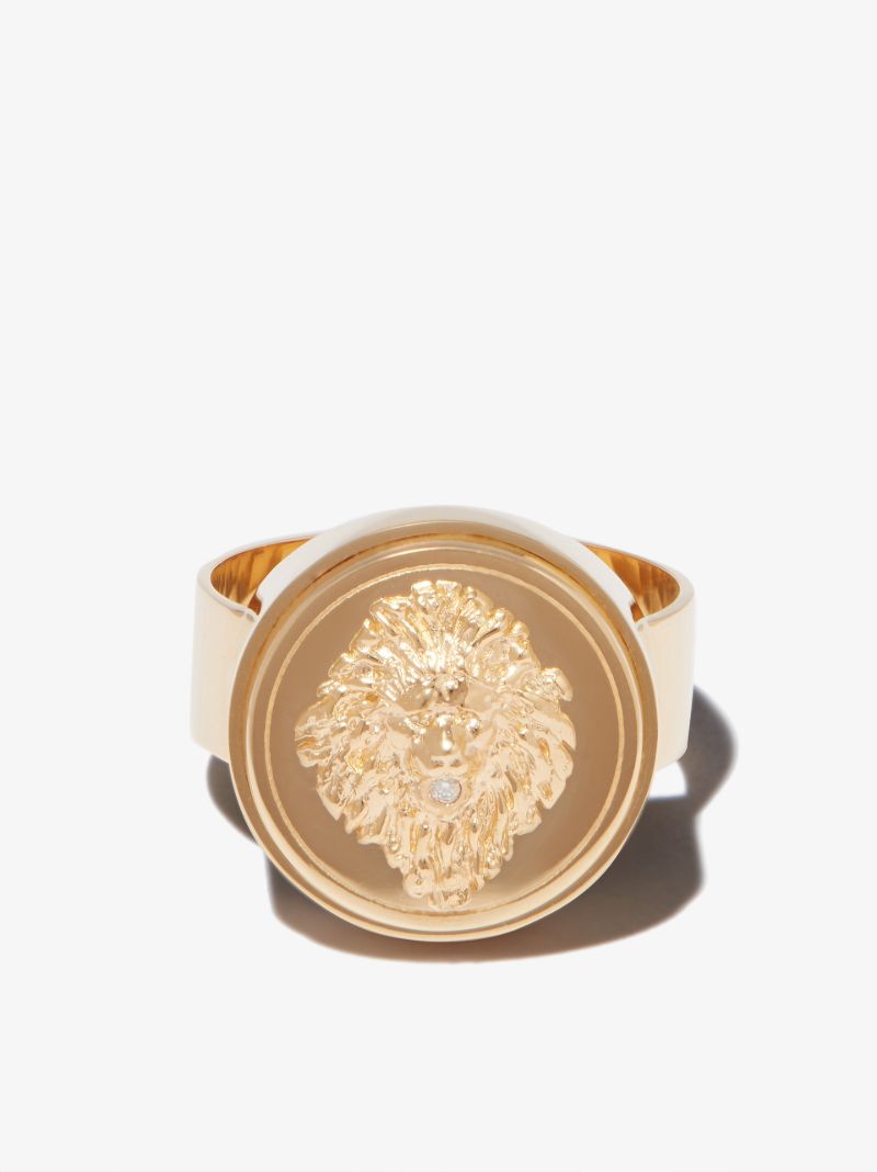 18k Yellow Gold Strength Diamond Signet Ring