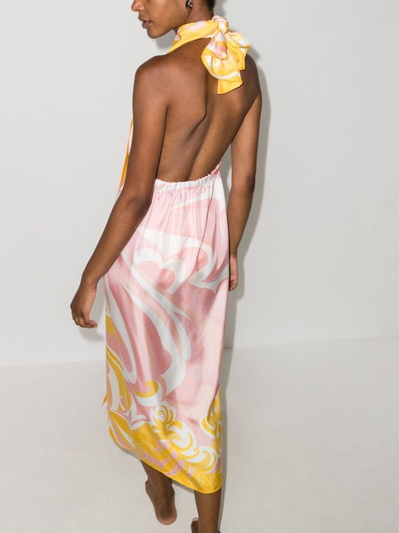 Albizia Printed Silk Halterneck Dress
