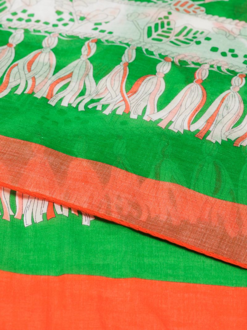 Green Rugiada Print Cotton Scarf