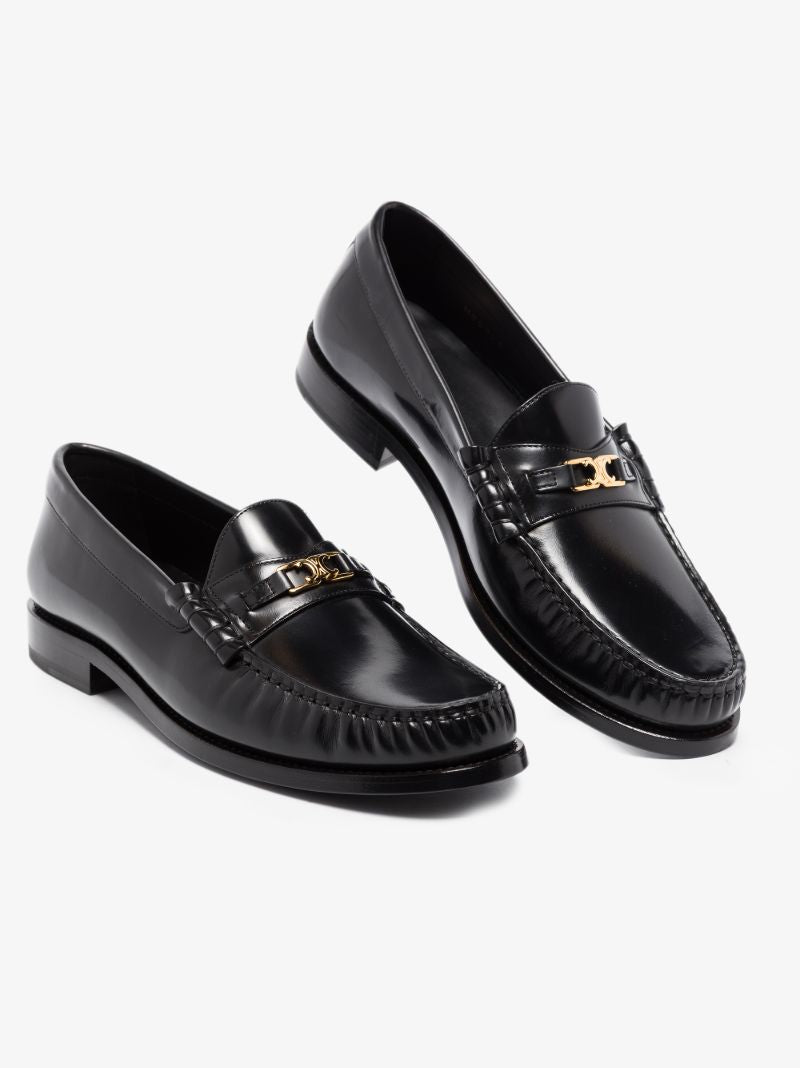 Black Luco Triomphe Leather Loafers