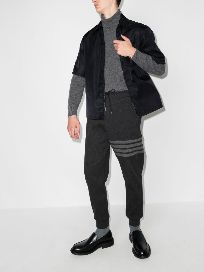 4-bar Stripe Waffle Knit Track Pants