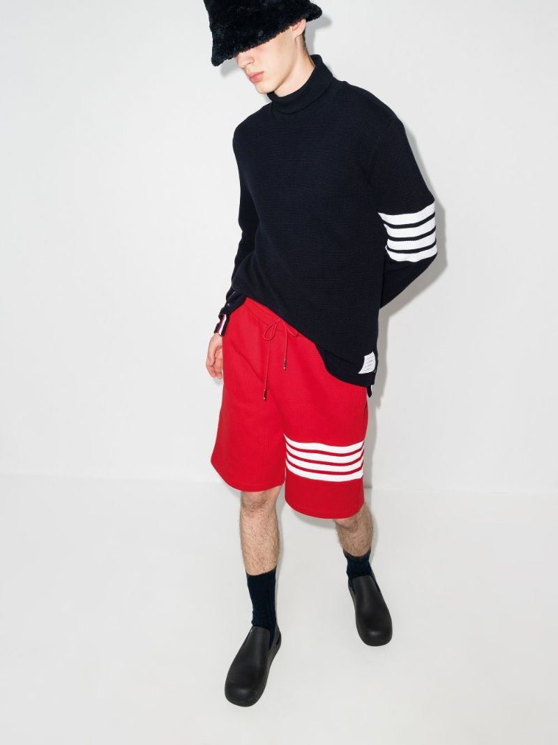4-bar Stripe Waffle Knit Track Shorts