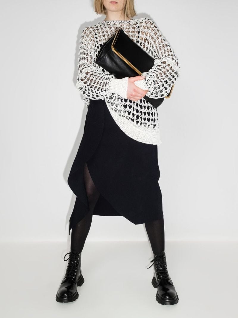 Draped High-waisted Pencil Skirt