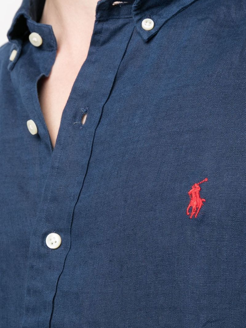 Blue Polo Pony-embroidered Shirt