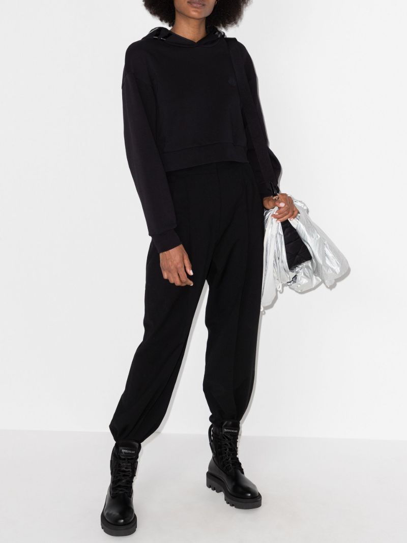 Cropped Logo Print Hoodie