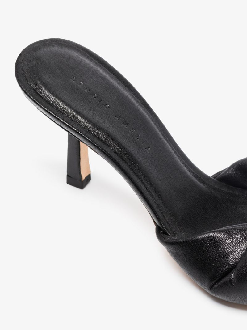 Black Twist Front 75 Leather Sandals