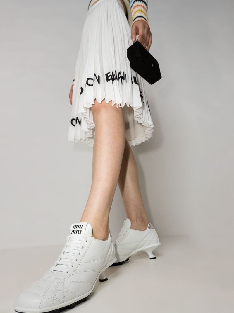 White 55 Leather Sneaker Pumps