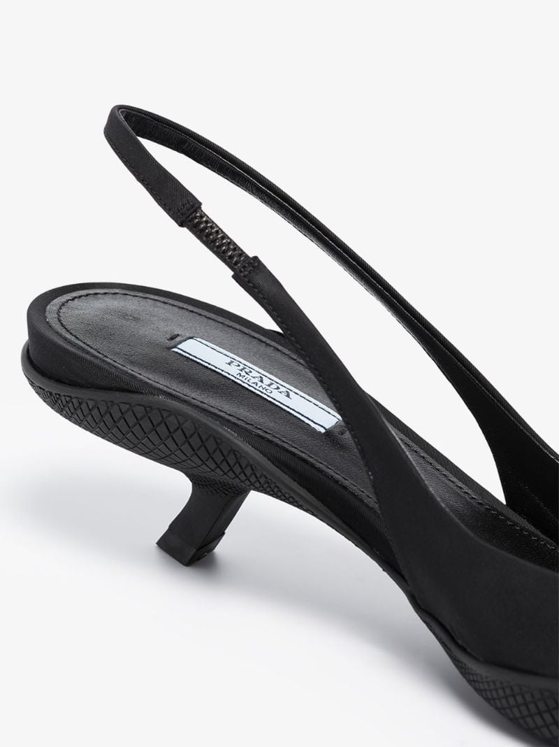 Black 30 Slingback Leather Pumps