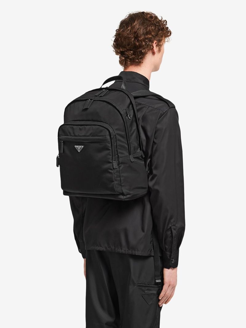 Black Re-nylon Logo Backpack