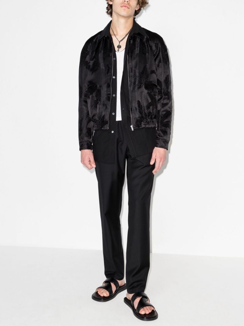 Palm Motif Embroidered Jacket