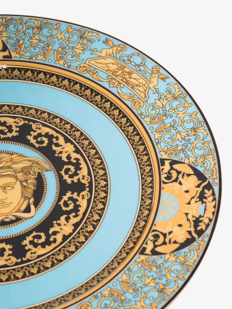 Blue Medusa Rose Service Plate