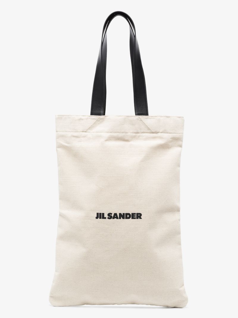 Neutral Flat Shopper Large Tote Bag