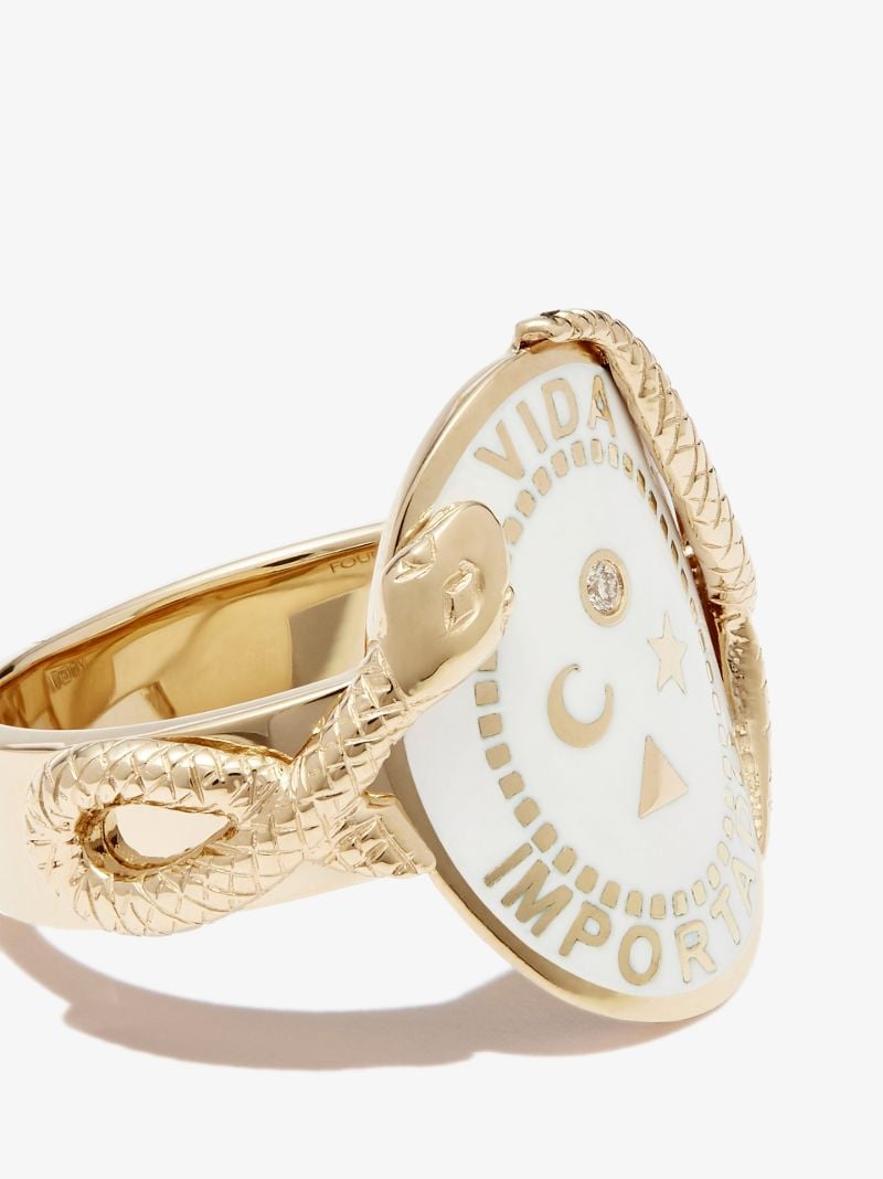 18k Yellow Gold Wholeness Cigar Band Diamond Ring