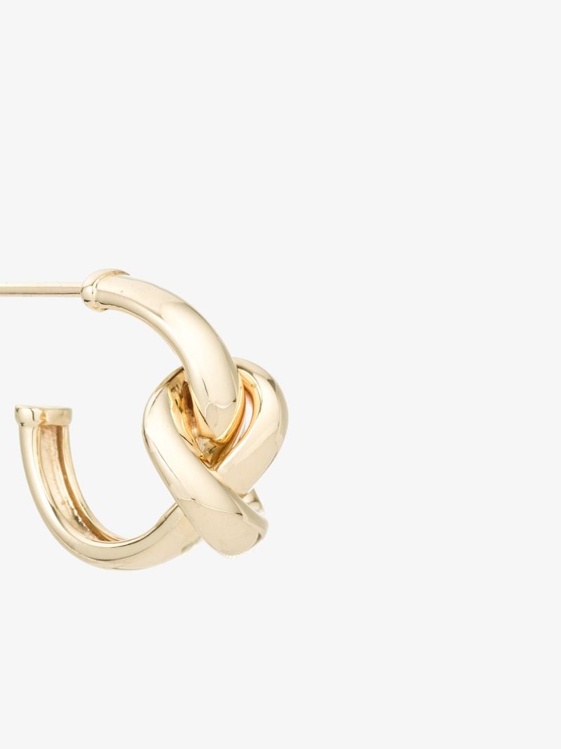 9k Yellow Gold Chunky Tube Knot Hoop Earrings