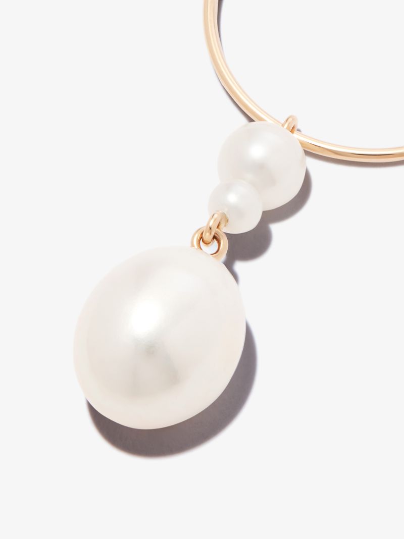 14k Yellow Gold Lââ_x0082_¬â_x0084_¢eau Pearl Hoop Earring