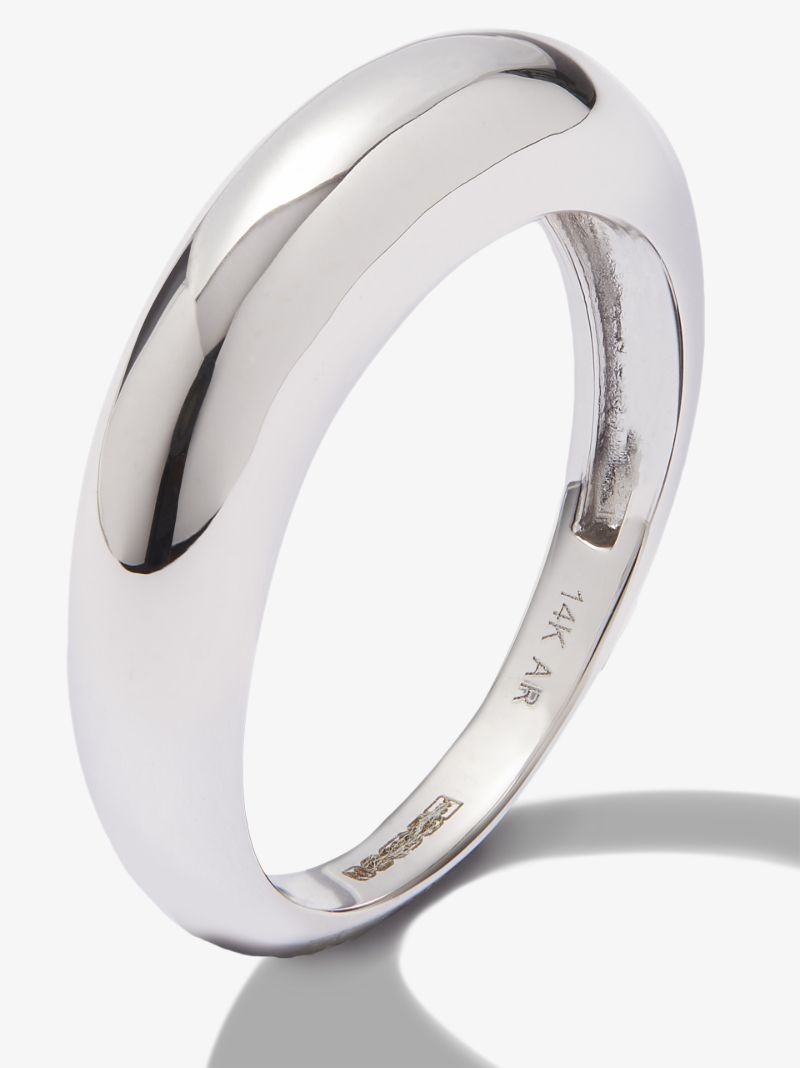 14k White Gold Small Dome Ring