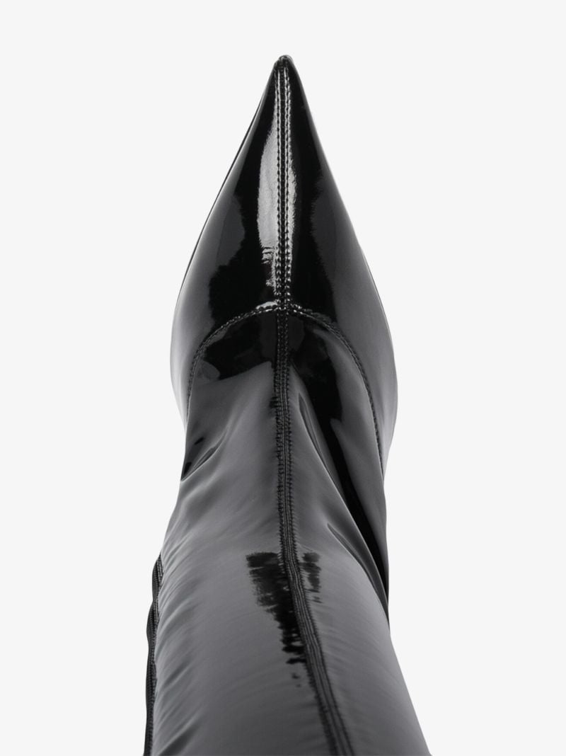 Black Danielle 95 Thigh-high Patent Leather Boots