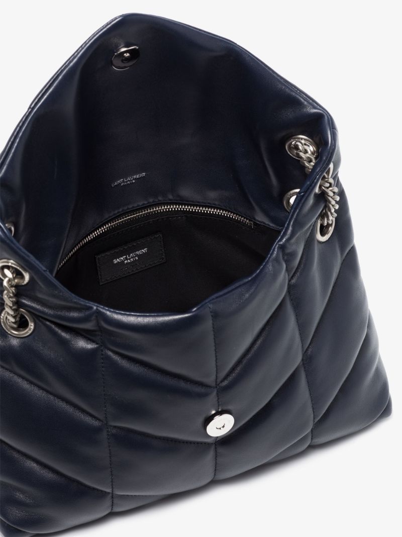 Blue Loulou Puffer Small Leather Shoulder Bag