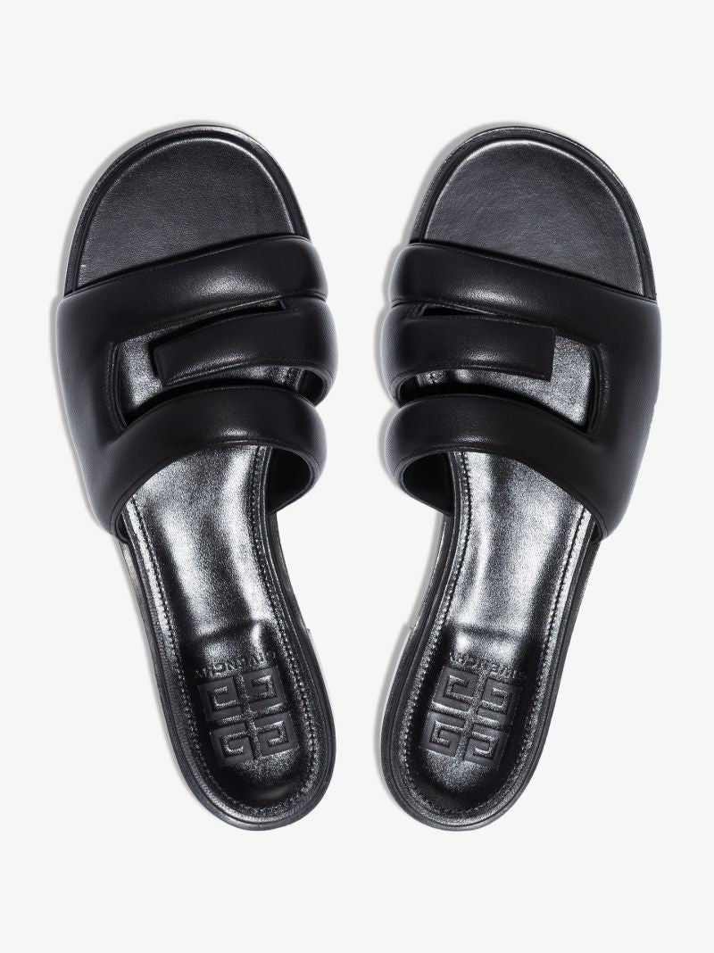 Black G Leather Sandals