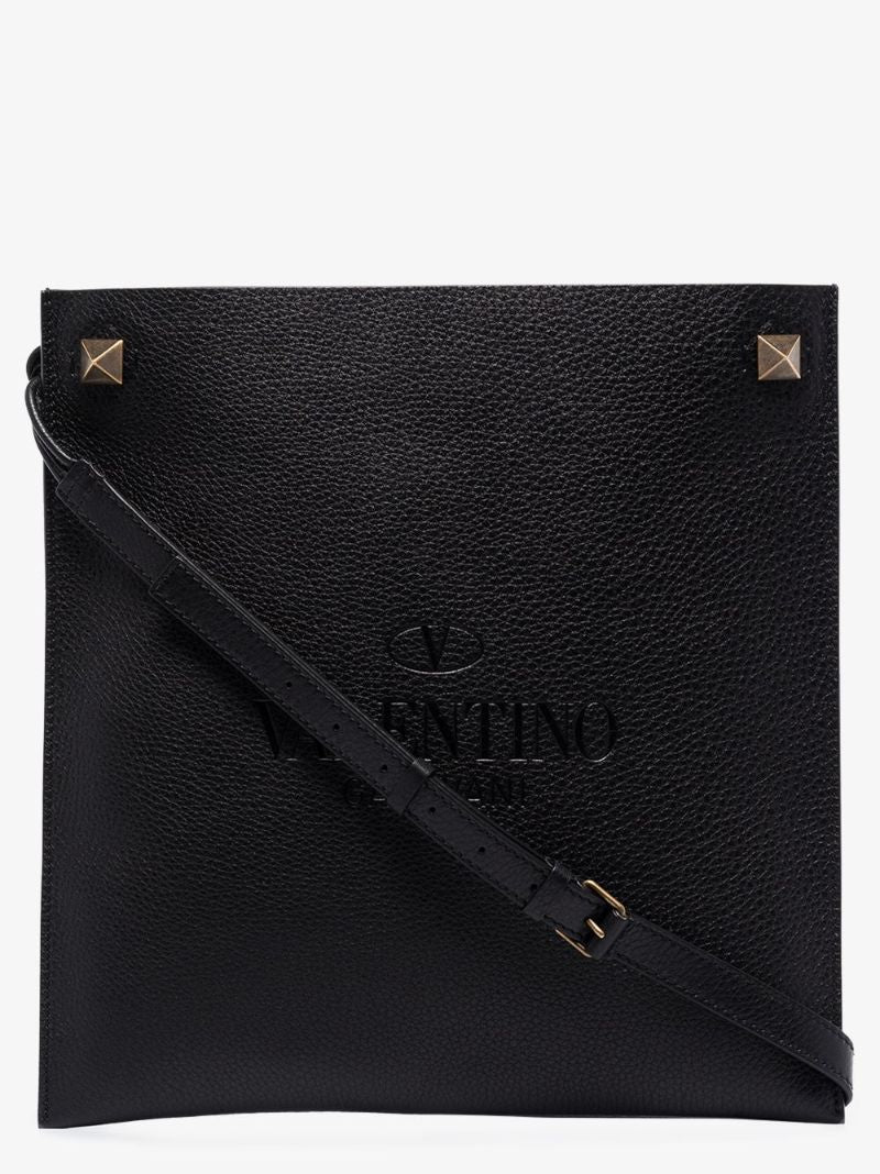 Black Identity Leather Cross Body Bag