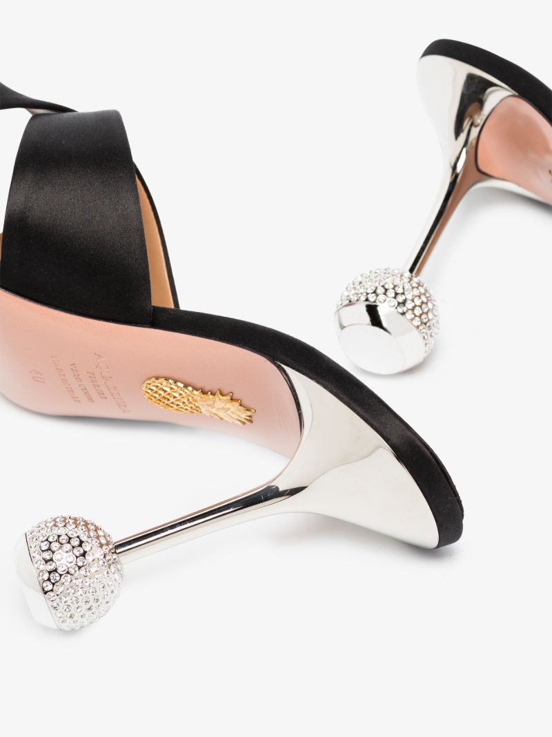 Black Yes Darling 95 Satin Sandals