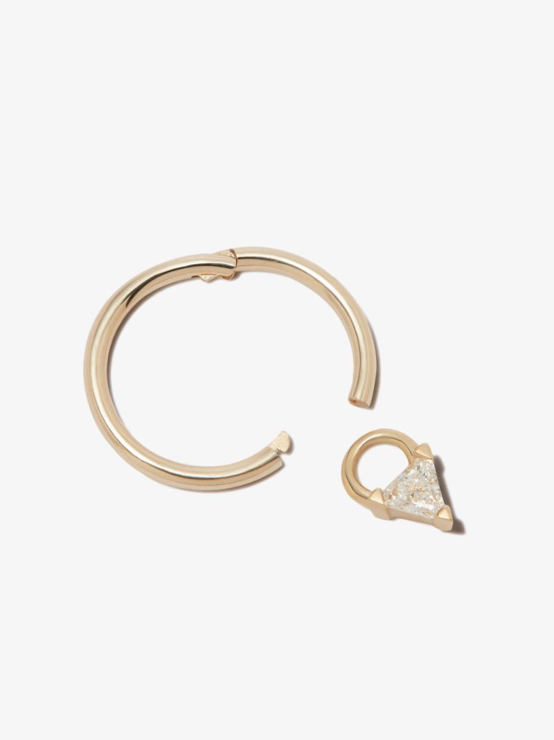 18k Yellow Gold Diamond Triangle Charm