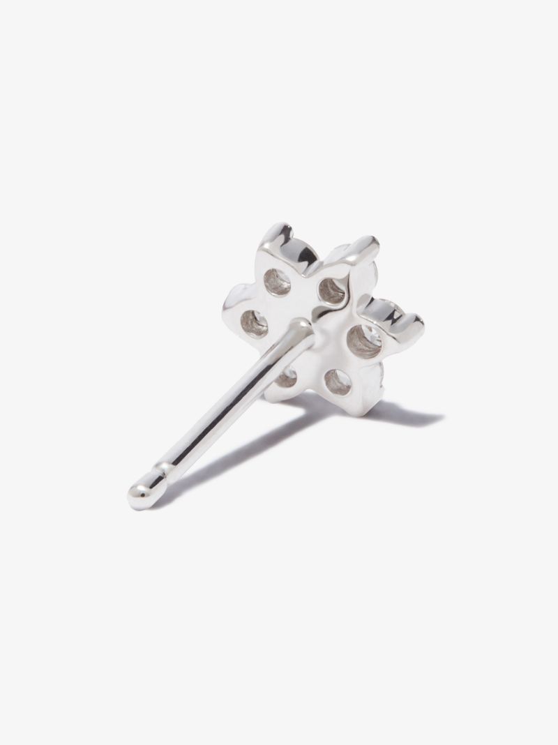 18k White Gold Flower Diamond Earring