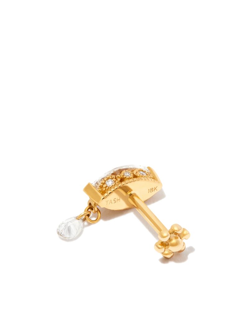 18k Yellow Gold Teardrop Marquise Diamond Earring