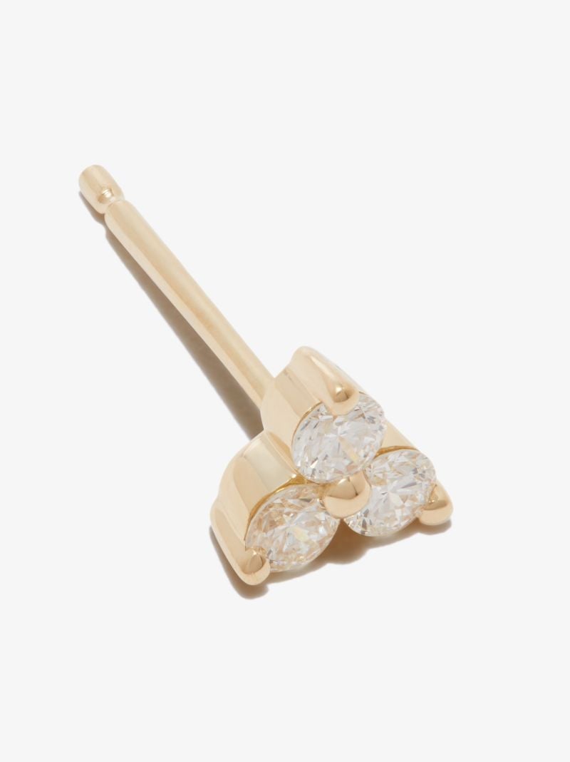 18k Yellow Gold Trinity Diamond Earring