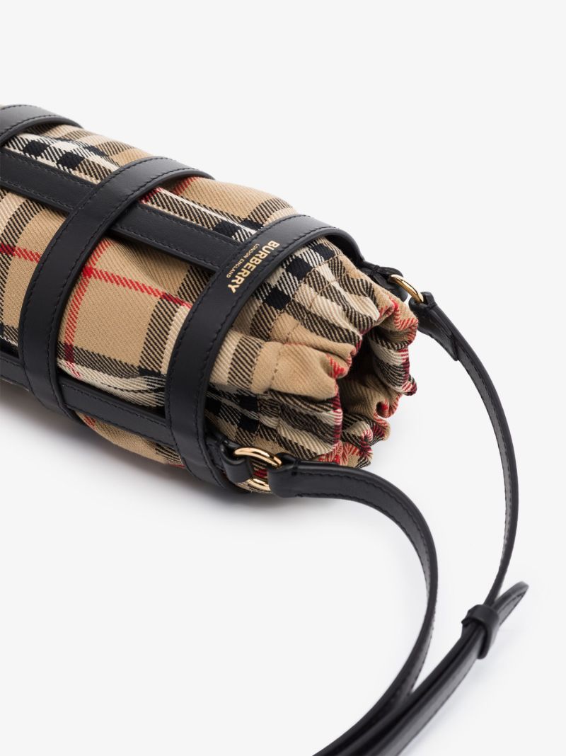 Black Vintage Check Water Bottle Holder