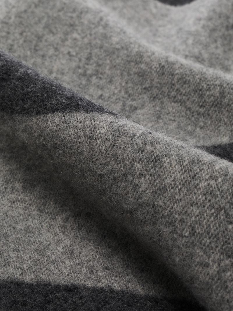 Grey Monogram Virgin Wool Scarf