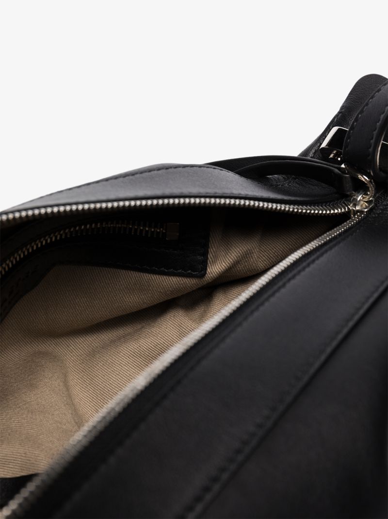 Black Ring Small Leather Cross Body Bag