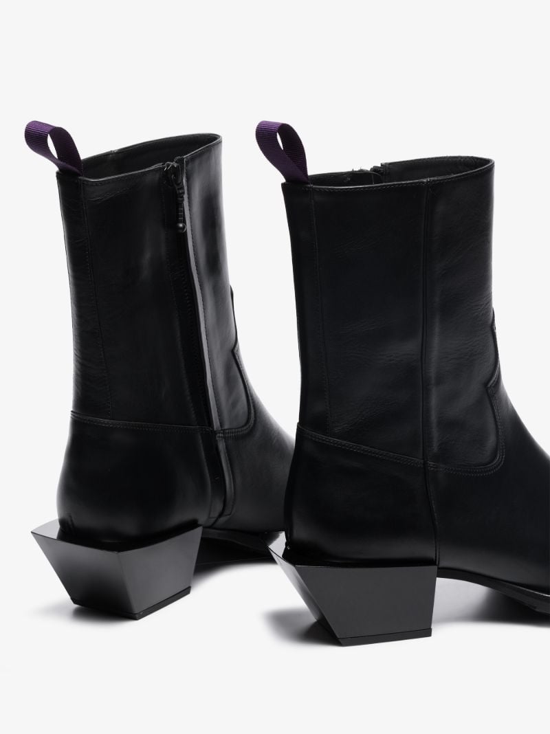 Black Luciano Leather Western Boots