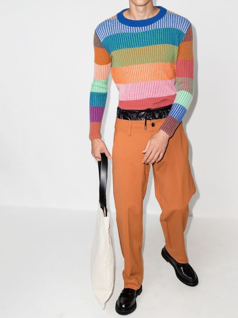 Double Waist Straight Leg Trousers