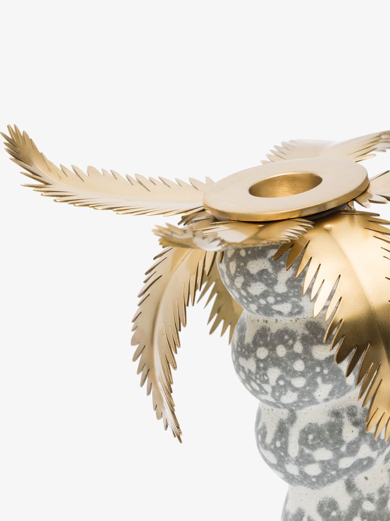 Grey Haas Mojave Palm Candlestick Holder