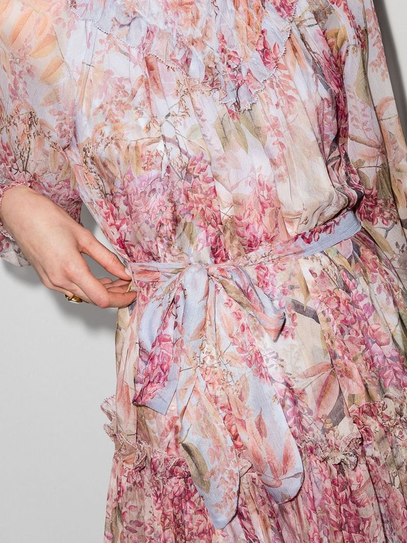 Botanica Floral Print Silk Mini Dress